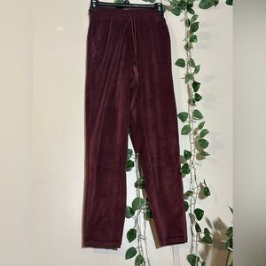 Nicole Miller Sport Maroon Velvet Trousers